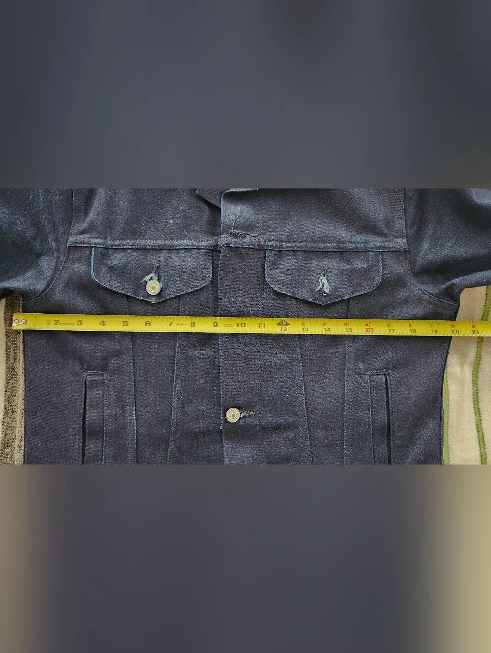 Gustin - Type 3 Selvedge Trucker Jacket, Cone Mills Blue/Black, Size Small